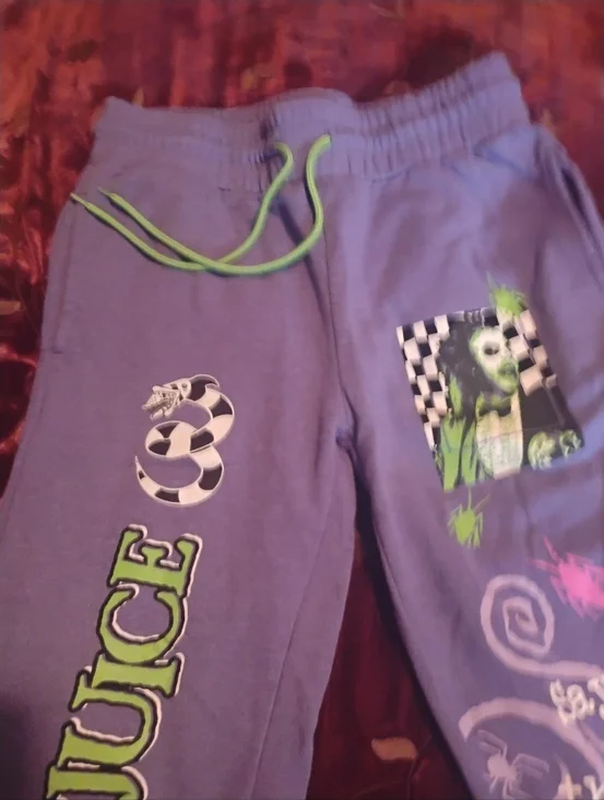 Beetlejuice "Ghost with the Most" Purple Joggers Sweatpants - Size S - Picture 3 of 14